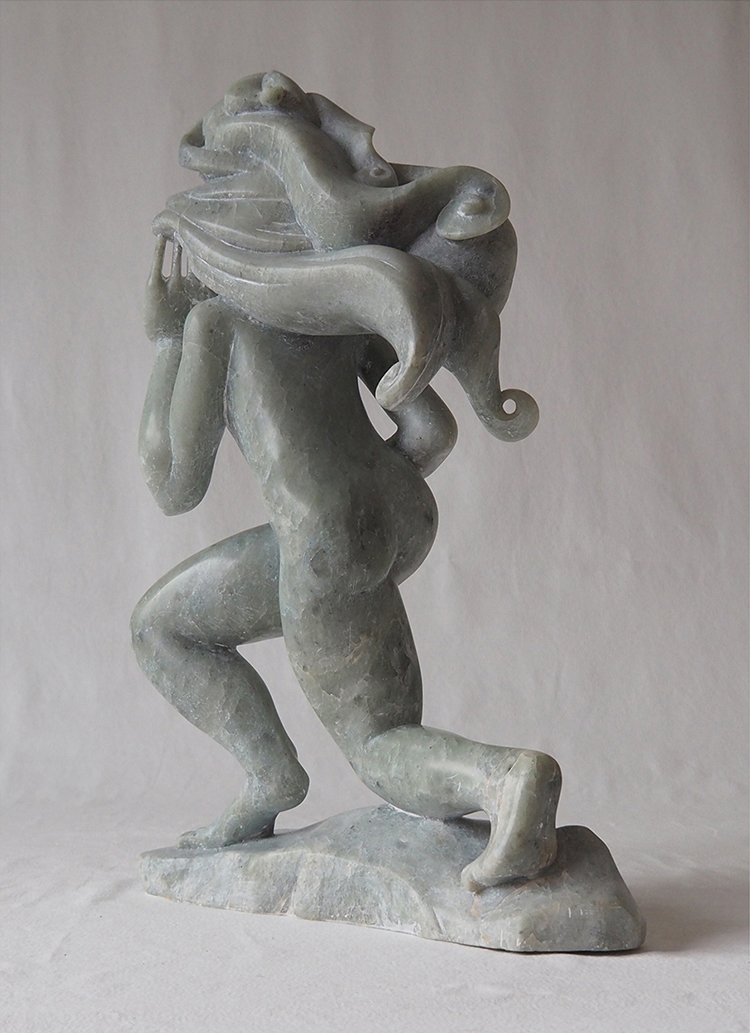 the rape of pocahontas soapstone sculpture